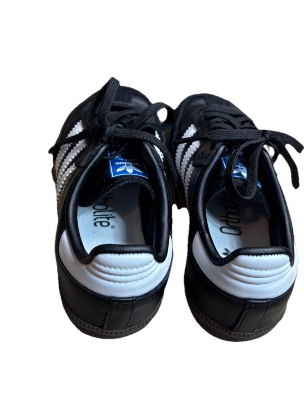 π₯ Adidas Samba Originals Kids 12.5 Black White Leather Sneakers Soccer Shoes π€ - Picture 4 of 11